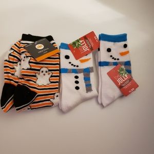Girls Halloween Christmas Tights Headband & 3 socks